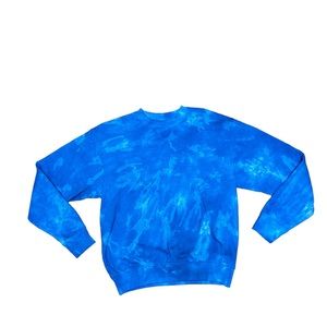 Sporty & Rich Blue Tie-dye Crewneck Sweatshirt Size:Small